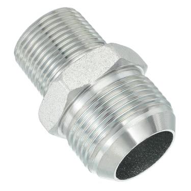 Imagem de PATIKIL Conector adaptador de tubo 1-5/40.6 cm macho 37 ° Flare JIC x 3/10.2 cm macho R encaixe de tubo restritor de alimentação de óleo conector hidráulico para sistema de tubulações de água a vapor