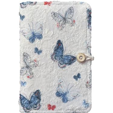 Imagem de ipoul Fichário A6, caderno recarregável, fichário de 6 anéis, diário pequeno 12,7 x 17,8 cm, caderno de esboços B6, caderno bordado, presentes de borboleta para meninas, fichário de orçamento,