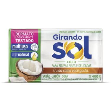 Imagem de Sabão Em Barra Coco Girando Sol 400G, Sabão De Coco Em Barra Multiuso,