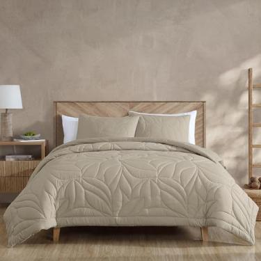 Imagem de Riverbrook Home Naomi Conjunto de edredom acolchoado de microfibra de 3 peças, casal/Queen, marrom