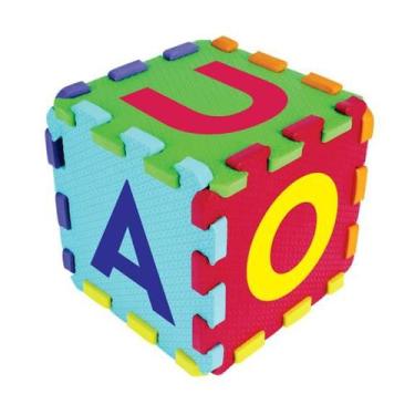 Imagem de Tatame Tapete EVA Dado Vogais Colorido 28x28cm - 06 unid - Evamax