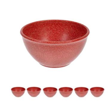 Imagem de 6UN TIGELA 300ml BOWL CUMBUCA SOPA CALDO VERMELHO - Evo