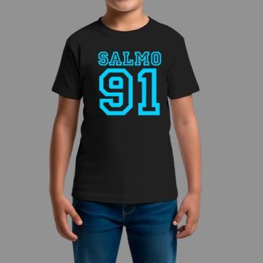 Imagem de Camisetas Infatil Básica Moda Cristã Gola Redonda Salmo 91 - RodLiwes,