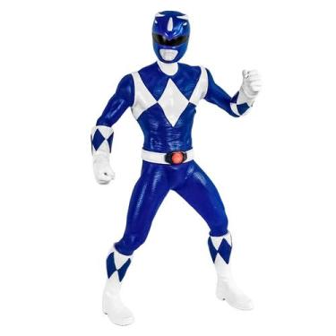 Imagem de Boneco Power Rangers Mimo Toys Articulado Gigante Retro Azul Em Vinil 