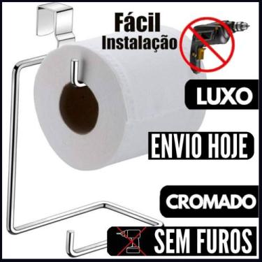 Imagem de Suporte papel higiênico duplo para caixa acoplada cromado porta higien