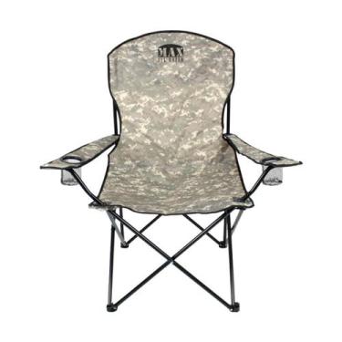 Imagem de Cadeira de Camping Pesca Dobrável Comfort Max Camuflada Porta Copo Bel