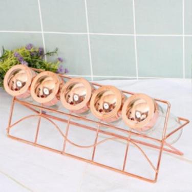 Imagem de Porta Temperos E Condimento Com Suporte De Metal Wellmix Rose