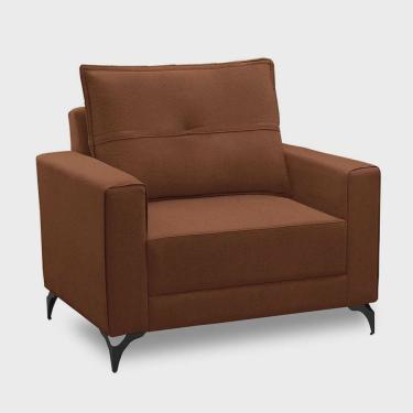 Imagem de Poltrona Treviso Com Encosto Com Fibra Siliconada Revestimento Em Tecido Veludo Terracota - Móveis Leartam