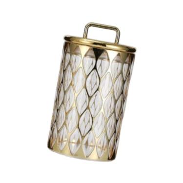 Imagem de IEUDNS Recipiente de armazenamento de alimentos Latações seladas com uma caixa de armazenamento de cereais decorativos à prova de poeira para a fazenda para, L Square Pattern