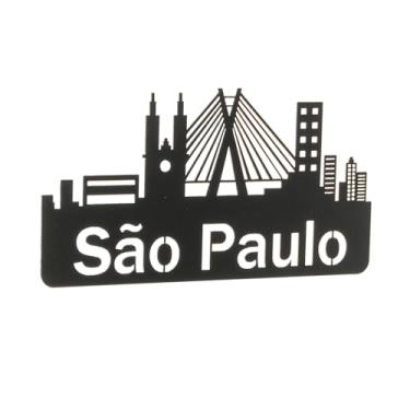Imagem de METALTRU - Placa Decorativa Sao Paulo, Preto.