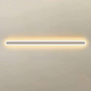 Imagem de Luminárias de parede LED longas, com barra, dimerização interna, LED, para corredor, montagem embutida, teto, faixa linear preta para quarto, sala de estar, banheiro