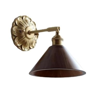 Imagem de Luminária de parede nórdica de meados do século, toda em cobre, com base em três tons, para cabeceira de quarto, sala de jantar, corredor, cozinha, bar, estudo (18 * 8 * 11,5 cm)