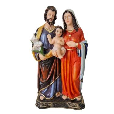 Imagem de Imagem da Sagrada Família de Resina 20 cm Imagem Católica Estatueta para Decoração