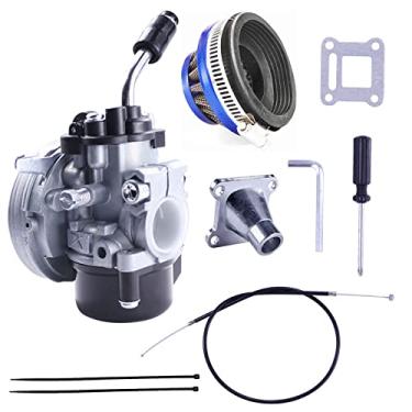 Imagem de Carburador Carburador Conjunto de Filtro de Ar 58mm para 49cc 50cc 80cc motor de 2 tempos bicicleta motorizada bolso bicicleta scooter Quad ATV com conjunto de jatos, azul
