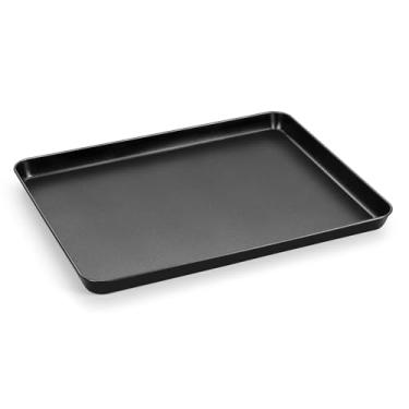 Imagem de E-far Assadeira de 40,6 x 30,5 cm, assadeira antiaderente para assar no forno, assar, assar, bandeja de aço carbono, utensílios de cozinha de metal para bifes de gelatina, não tóxico e resistente a