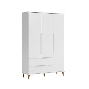 Imagem de Roupeiro Infantil Branco 2 Portas 3 Gavetas Retrô Lunna Peternella