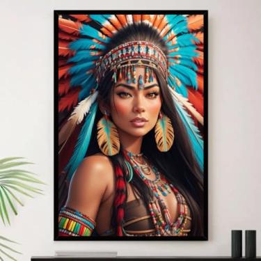 Imagem de Genérico, Quadro India Amazonas Mulher Brasil Decorativo A4 23x33cm