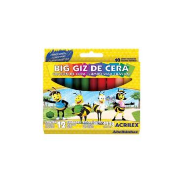 Imagem de Giz Cera Acrilex Big Regular com 12 Cores 112g, UNICA