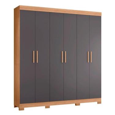 Imagem de Guarda Roupa Casal Amarok 6 Portas Premium Albatroz MDP 2 Gavetas, Nat