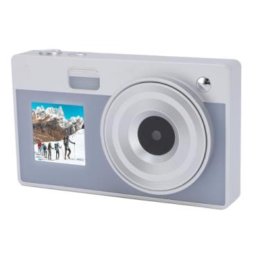 Imagem de Câmera com zoom de 16x, câmera digital de 2,8 polegadas + câmera de tela dupla de 1,4 polegadas HD 1080P, para adolescentes e meninas com diversão ideal no campus escolar (prata)