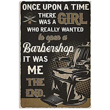 Imagem de JIUFOTK Placas De Metal Retrô Para Barbearia, Pôster Lata Com A Frase "Uma Garota Realmente Queria Abrir", Decoração Parede, 30X43 Cm
