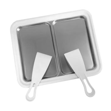 Imagem de Fenteer Máquina de iogurtes da fabricante de creme instantânea Pan Sweet Pan com 2 raspadores Summer DIY Pan Pan Plante Rolled Ice Machine para sorvete,