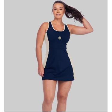 Imagem de Vestido Feminino Esportivo De Beach Tennis Bicolor Modelo Regata Short