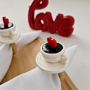 Imagem de Porta Guardanapo Xícara de Café Biscuit - Decor Madame Blue