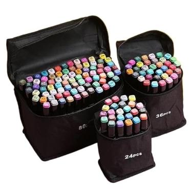 Imagem de 12/24/36/48/60/80/100/120 Cores Caneta Marcadora canetinhas coloridas Kit Com Ponta Dupla/marcador touch/caneta marker