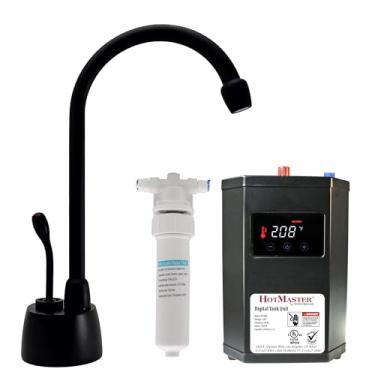 Imagem de Westbrass ADT1F271-62 Develosah 22,86 cm Torneira com 1 alça com sistema de tanque digital HotMaster DigiHot e filtro de água integrado, preto fosco