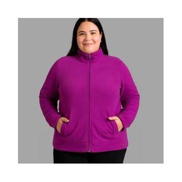 Imagem de Jaqueta Feminina Plus Size em Poliéster com Zíper e Bolsos Laterais - 