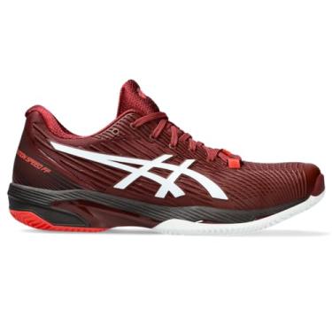 Imagem de ASICS Tênis feminino Solution Speed FlyteFoam 2 Clay, Vermelho/branco antigo, 46