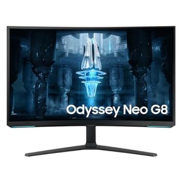 Imagem de SAMSUNG Monitor De Jogos Curvo Odyssey Neo G8 4K Uhd 240Hz 1Ms G-Sync 1000R De 32", Quantum Hdr2000, Amd Freesync Premium Pro, Tela Fosca, Visualização De Jogo Ultrawide, Displayport, Preto E Branco