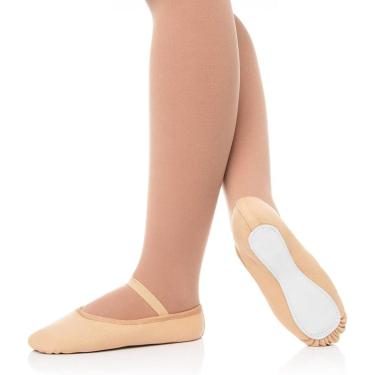 Imagem de Sapatilha Meia-Ponta Sola Inteira, Lona, Só Dança F22, Bege, 44