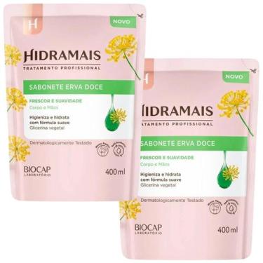 Imagem de Kit 2 Refil Sabonete Gel Erva Doce 400ml Hidramais