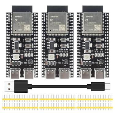 Imagem de SANXIXING Placa De Desenvolvimento Esp32 S3 Com 3 Peças, Módulo Bt Wi-Fi 2.4G, Internet Das Coisas, Esp32-S3-Wroom-1 N16R8 Mcu 44 Pinos, 8 M Psram 1 Peça, Conjunto Cabos Tipo C 50 Cm