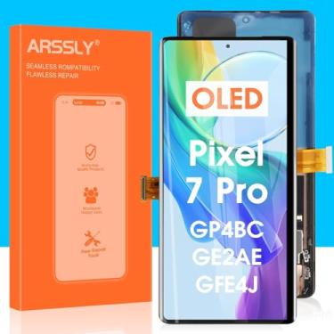 Imagem de Tela OLED para Google Pixel 7 Pro 5G LCD - para Pixel 7 Pro 5G Touch Screen Substituição para Google Pixel7 Pro 5G LCD digitalizador GP4BC GE2AE conjunto com moldura (preto, suporte para impressão