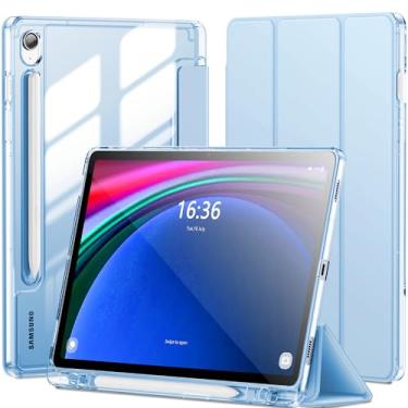 Imagem de INFILAND Capa para Samsung Galaxy Tab S10 Lite /S10 FE/ S9 FE 5G 10,9 polegadas/Tab S9 11 polegadas com suporte para S Pen, capa protetora fina e transparente suporta despertar/hibernar