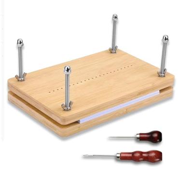 Imagem de GeryVtee Kits de encadernação de livros prensa de livros de madeira 30 x 19 cm grande prensa de encadernação prensa de encadernação portátil para máquina de encadernação suprimentos para encadernação