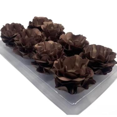 Imagem de Kit Forminhas para Doces Finos Formato Flor Para Festa 40/80/120 Aniversário Batizado Casamento(TERRACOTA,KIT 80 FORMINHAS)