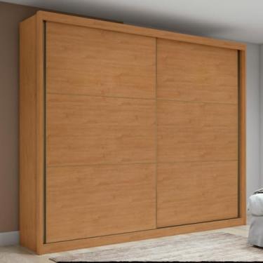 Imagem de Guarda-roupa Casal 100% Mdf 2 Portas 6 Gavetas Easy Max Amendoa/off White
