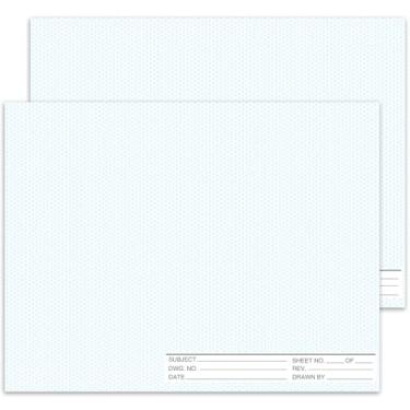 Imagem de Pacote com 2, 50 folhas, 56 x 43 cm, bloco de papel quadriculado isométrico, paisagem para projetos 3D, arquitetura, paisagismo, engenharia