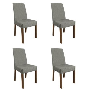 Imagem de Kit 4 Cadeiras De Jantar 4255 Rustic/silver Madesa Rustic/silver