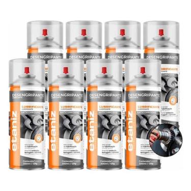Imagem de 8 Desengripante Anticorrosivo Lubrificante Spray Etaniz 300ml - Chesiq