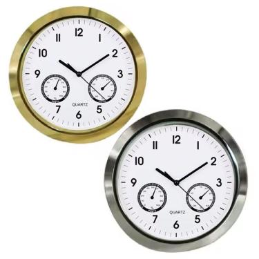 Imagem de Relogio Termometro Higrometro De Parede Cozinha Escritorio Sala Quarto Consultorio Medidor Temperatura Umidade Luxo