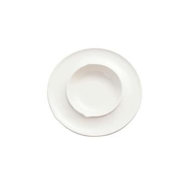 Imagem de Prato de espaguete de chapéu branco puro simples restaurante de hotel prato fundo de cerâmica criativa -24 cm