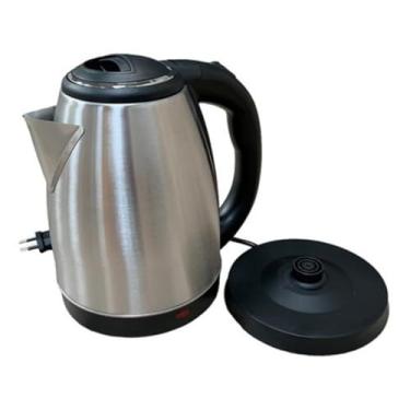 Imagem de Chaleira Elétrica Inox Prateada 2 Litros 110V | Ferve Rápido, Design Elegante, Ideal para Café e Chá | Tampa com Trava, Base Giratória