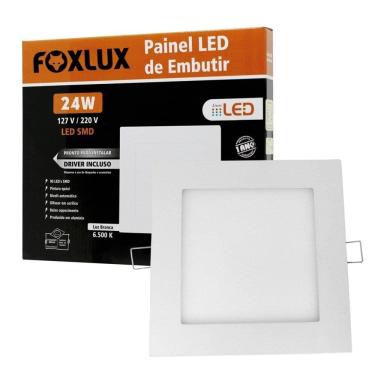 Imagem de Plafon Painel Foxlux Led 30cm Quadrado Embutir 24W 6,5K