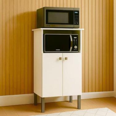 Imagem de Balcão 2 Fornos Forno e Microondas com 2 Portas e Prateleira - Móveis 