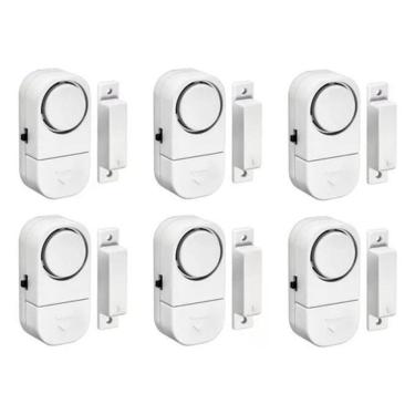 Imagem de Kit 06 Alarme Sonoro Invasão Residencial Porta Janela Portão